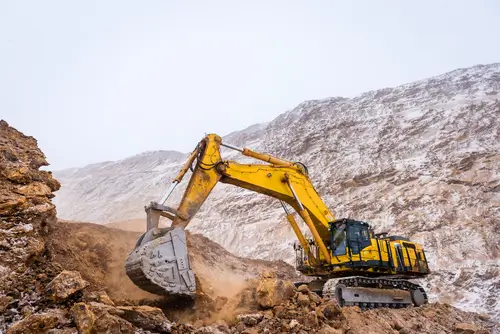 Big yellow excavator.